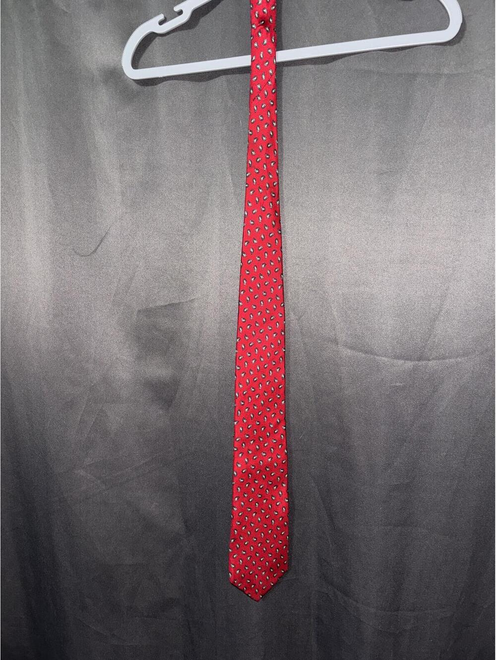 Red Paisley Print Neck Tie
